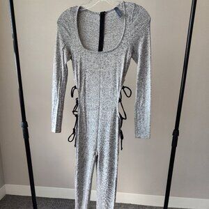Gray cutout jumpsuit